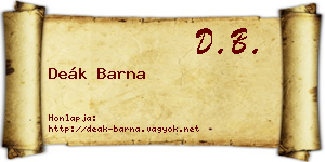 Deák Barna névjegykártya