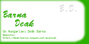 barna deak business card