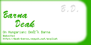 barna deak business card